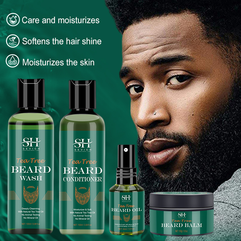 Hair Care Organic - مجموعة زيت اللحية لشجرة الشاي للرجال